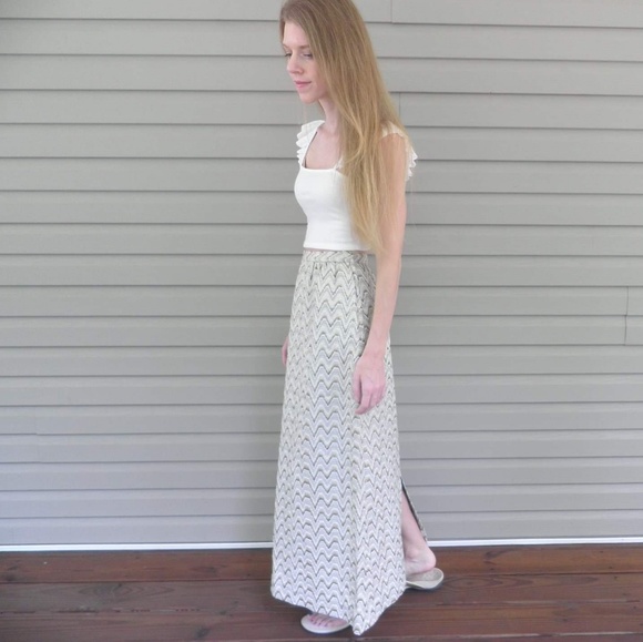 Vintage 60's S Designer Gold Sparkle Maxi Skirt - Picture 5 of 5